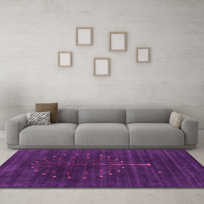 Machine Washable Abstract Pink Contemporary Rug in a Living Room, wshcon1908pnk
