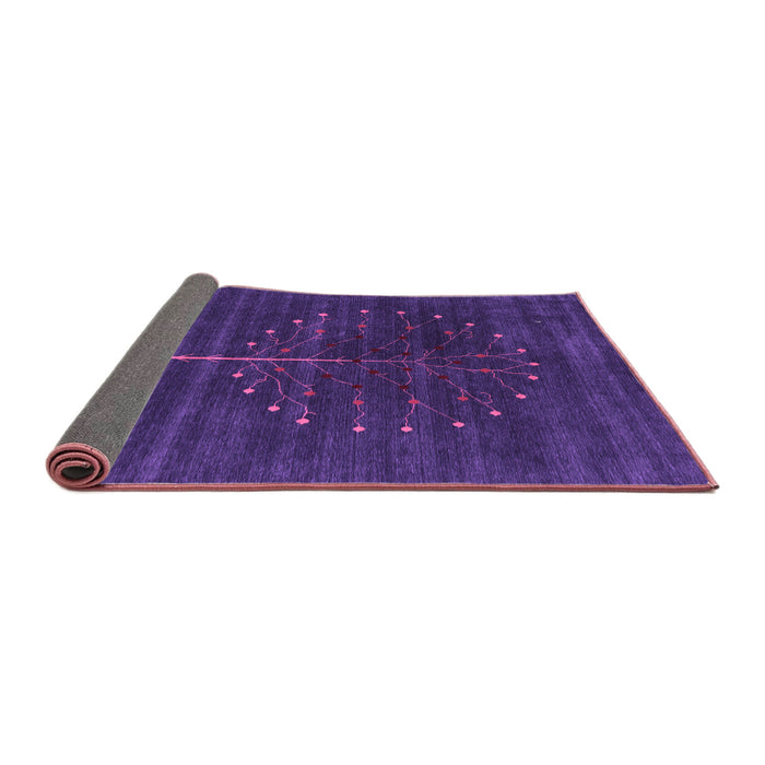 Sideview of Abstract Purple Contemporary Rug, con1908pur