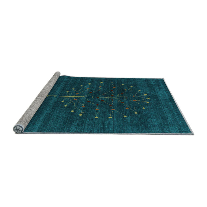 Sideview of Machine Washable Abstract Light Blue Contemporary Rug, wshcon1908lblu