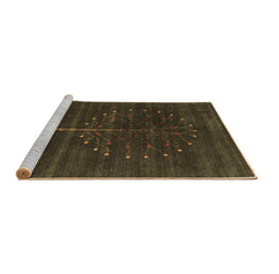 Sideview of Machine Washable Abstract Brown Contemporary Rug, wshcon1908brn
