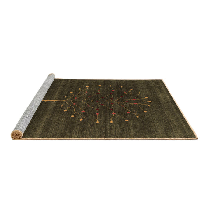 Sideview of Machine Washable Abstract Brown Contemporary Rug, wshcon1908brn