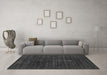 Machine Washable Abstract Gray Contemporary Rug in a Living Room,, wshcon1908gry