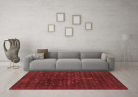 Machine Washable Abstract Red Contemporary Rug, wshcon1908red