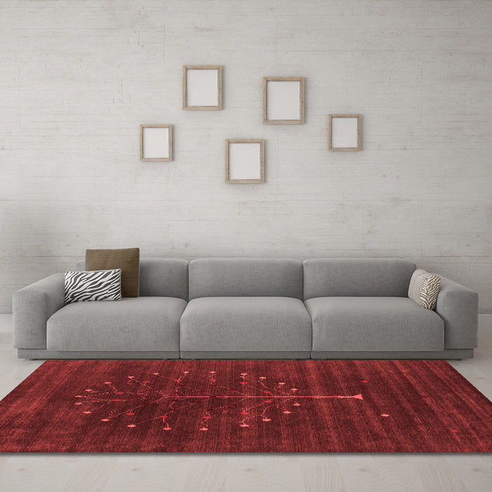 Contemporary Red Washable Rugs