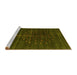 Sideview of Machine Washable Abstract Yellow Contemporary Rug, wshcon1908yw