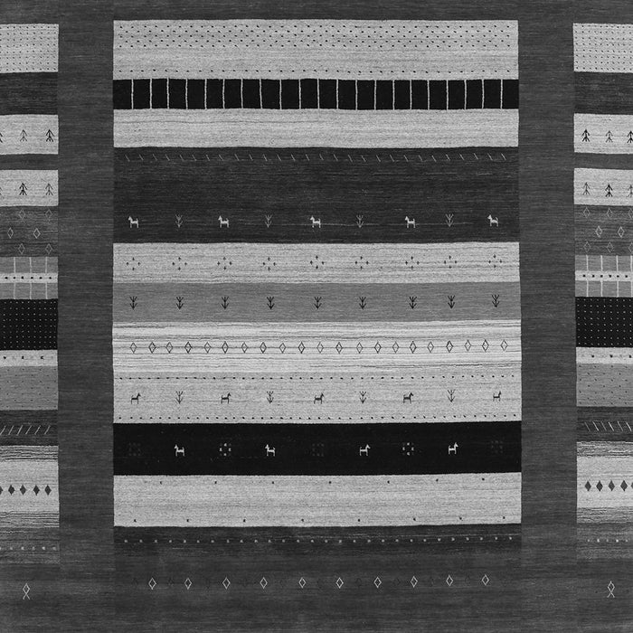 Serging Thickness of Machine Washable Abstract Gray Contemporary Rug, wshcon1909gry