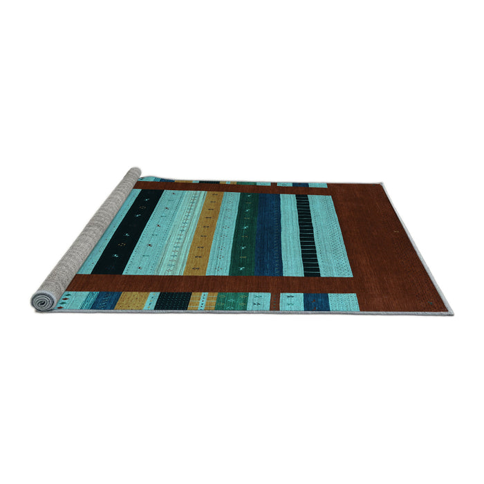 Sideview of Machine Washable Abstract Light Blue Contemporary Rug, wshcon1909lblu