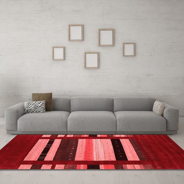 Contemporary Red Washable Rugs