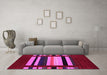 Machine Washable Abstract Pink Contemporary Rug in a Living Room, wshcon1909pnk