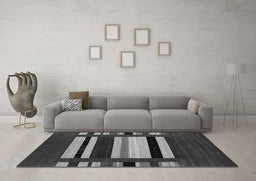 Machine Washable Abstract Gray Contemporary Rug in a Living Room,, wshcon1909gry