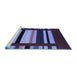 Sideview of Machine Washable Abstract Blue Contemporary Rug, wshcon1909blu