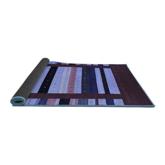 Sideview of Abstract Blue Contemporary Rug, con1909blu