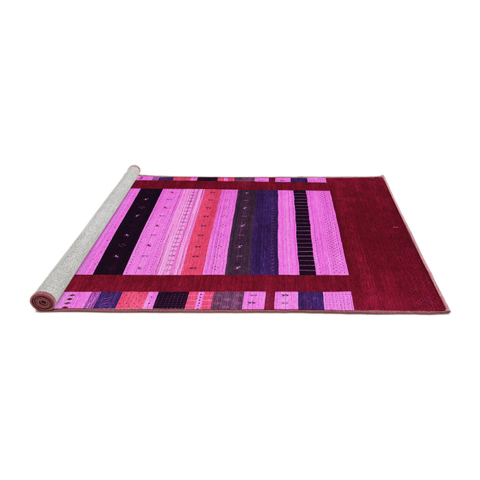 Sideview of Machine Washable Abstract Pink Contemporary Rug, wshcon1909pnk