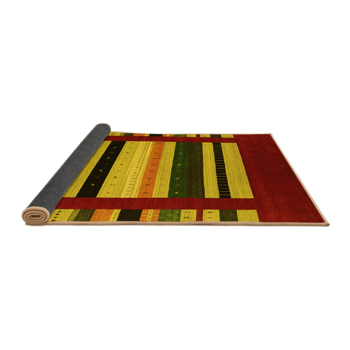 Sideview of Abstract Yellow Contemporary Rug, con1909yw