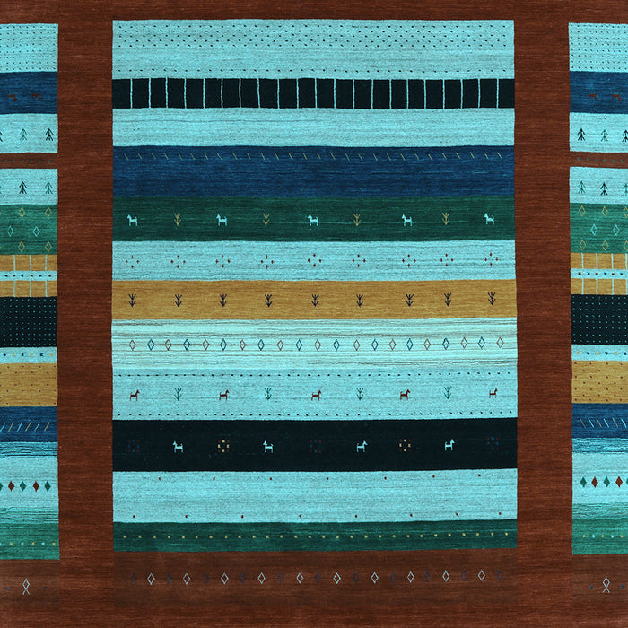 Abstract Light Blue Contemporary Rug, con1909lblu