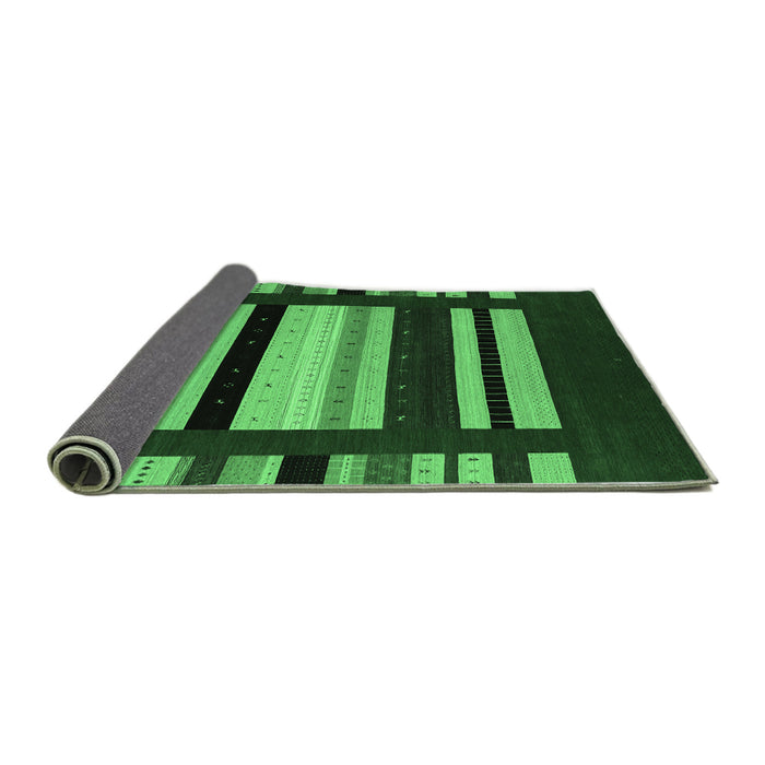 Sideview of Abstract Emerald Green Contemporary Rug, con1909emgrn