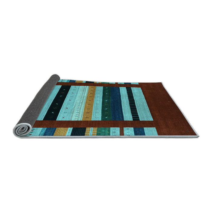 Sideview of Abstract Light Blue Contemporary Rug, con1909lblu