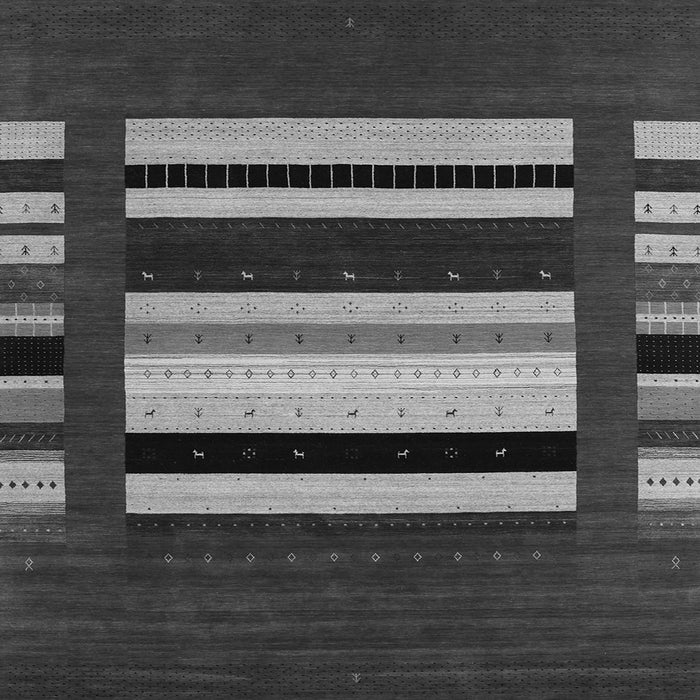 Serging Thickness of Abstract Gray Contemporary Rug, con1909gry