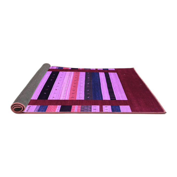 Sideview of Abstract Purple Contemporary Rug, con1909pur