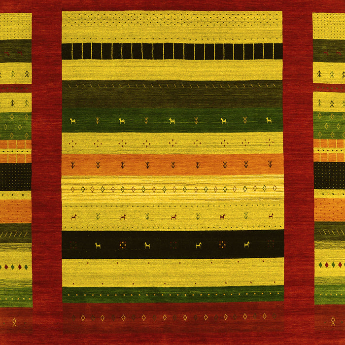 Abstract Yellow Contemporary Rug, con1909yw