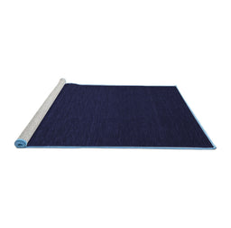 Sideview of Machine Washable Abstract Blue Contemporary Rug, wshcon190blu