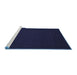 Sideview of Machine Washable Abstract Blue Contemporary Rug, wshcon190blu