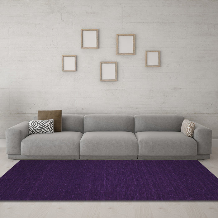 Machine Washable Abstract Purple Contemporary Area Rugs in a Living Room, wshcon190pur