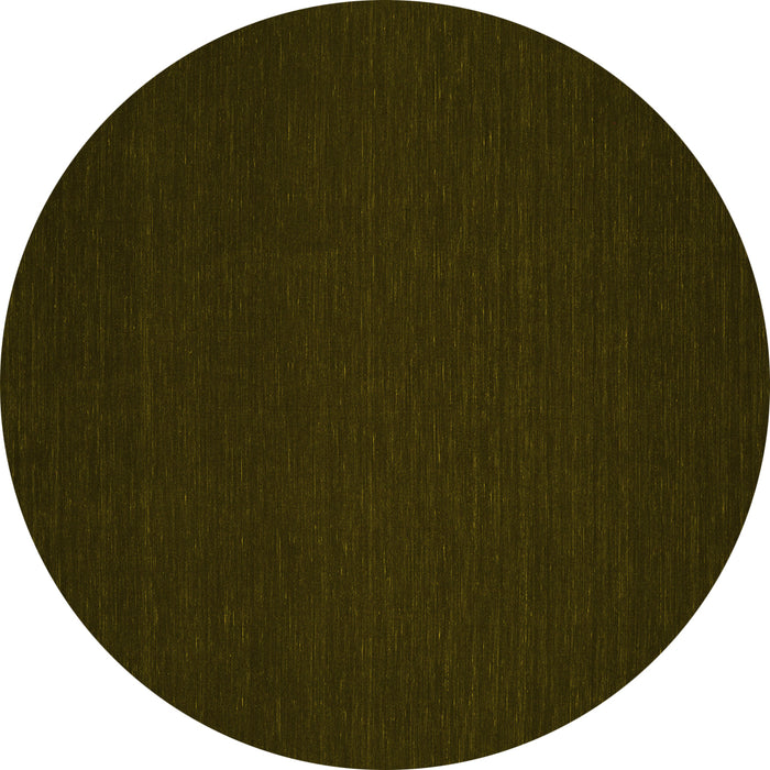 Round Abstract Yellow Contemporary Rug, con190yw
