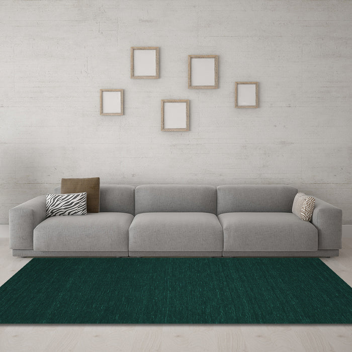 Machine Washable Abstract Turquoise Contemporary Area Rugs in a Living Room,, wshcon190turq
