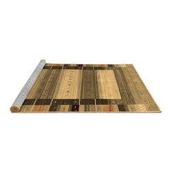 Sideview of Machine Washable Abstract Brown Contemporary Rug, wshcon1910brn