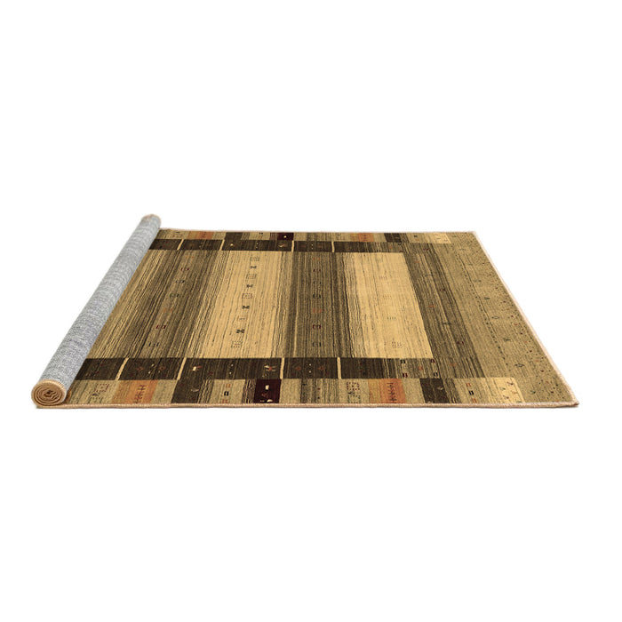 Sideview of Machine Washable Abstract Brown Contemporary Rug, wshcon1910brn