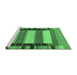 Sideview of Machine Washable Abstract Emerald Green Contemporary Area Rugs, wshcon1910emgrn