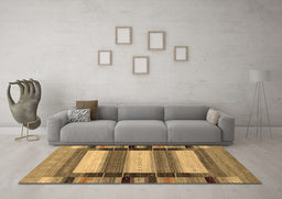 Machine Washable Abstract Brown Contemporary Rug in a Living Room,, wshcon1910brn