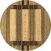 Round Abstract Brown Contemporary Rug, con1910brn