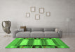 Machine Washable Abstract Green Contemporary Area Rugs in a Living Room,, wshcon1910grn