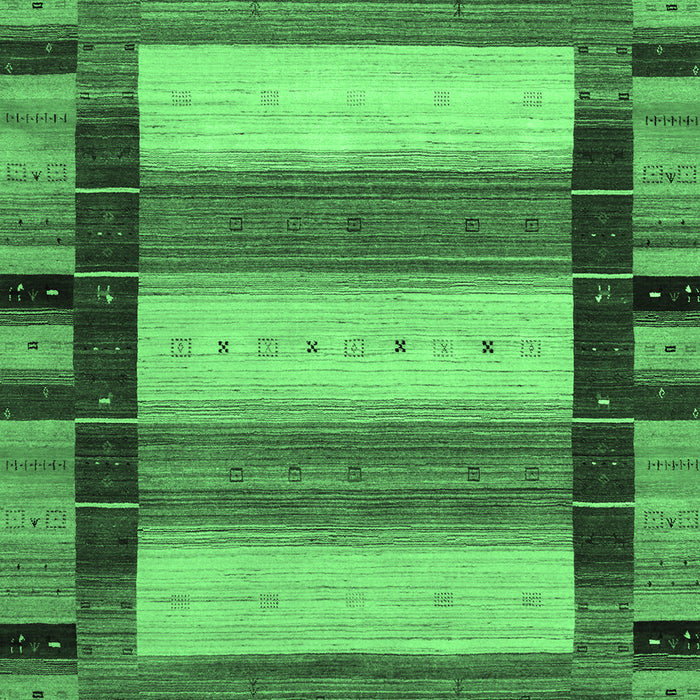 Machine Washable Abstract Emerald Green Contemporary Area Rugs, wshcon1910emgrn