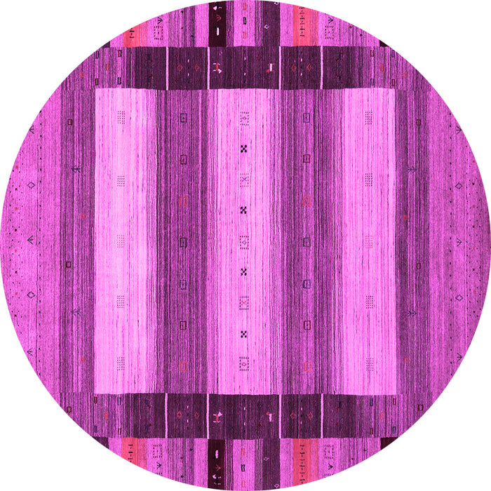 Round Machine Washable Abstract Pink Contemporary Rug, wshcon1910pnk