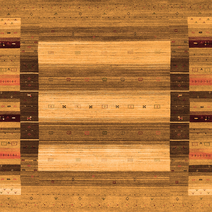 Serging Thickness of Abstract Orange Contemporary Rug, con1910org