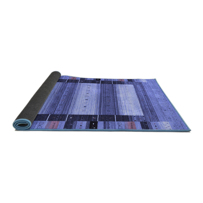 Sideview of Abstract Blue Contemporary Rug, con1910blu