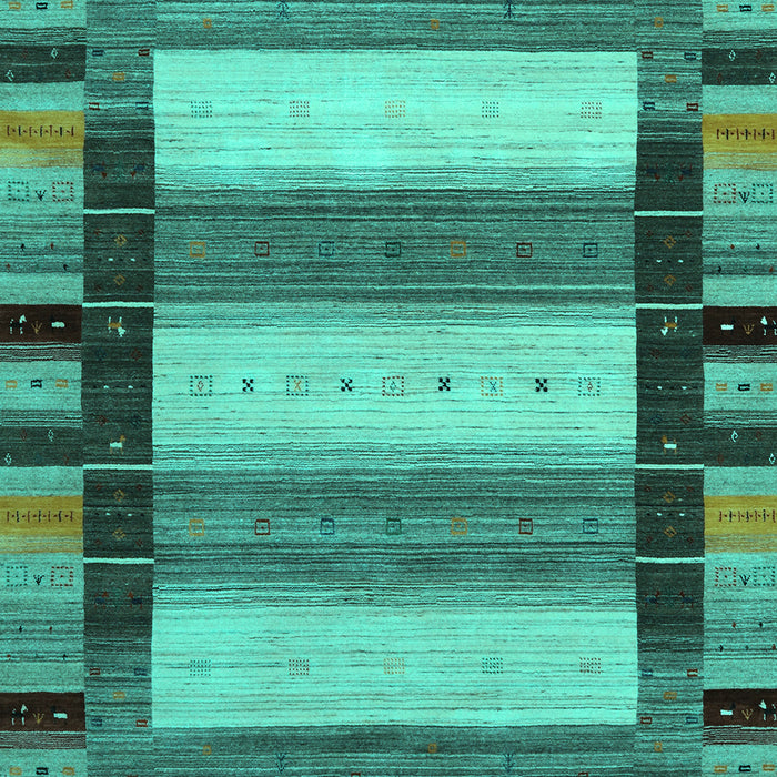 Machine Washable Abstract Turquoise Contemporary Area Rugs, wshcon1910turq