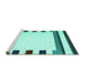 Sideview of Machine Washable Solid Turquoise Modern Area Rugs, wshcon1911turq