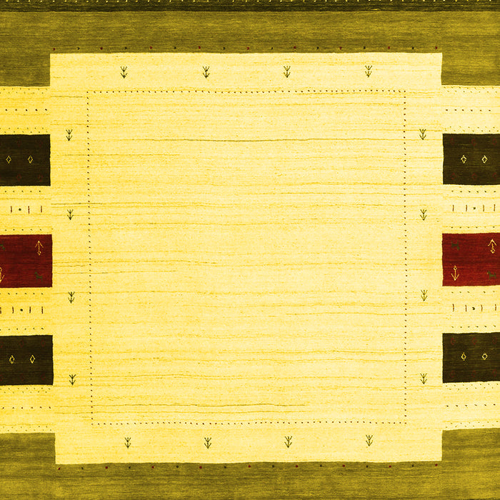 Machine Washable Solid Yellow Modern Rug, wshcon1911yw
