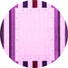 Round Solid Pink Modern Rug, con1911pnk