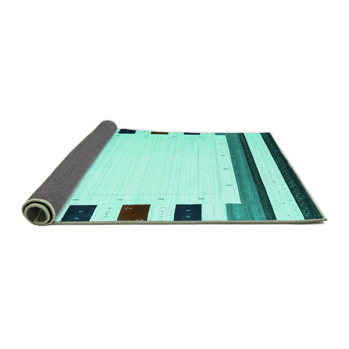 Sideview of Solid Turquoise Modern Rug, con1911turq