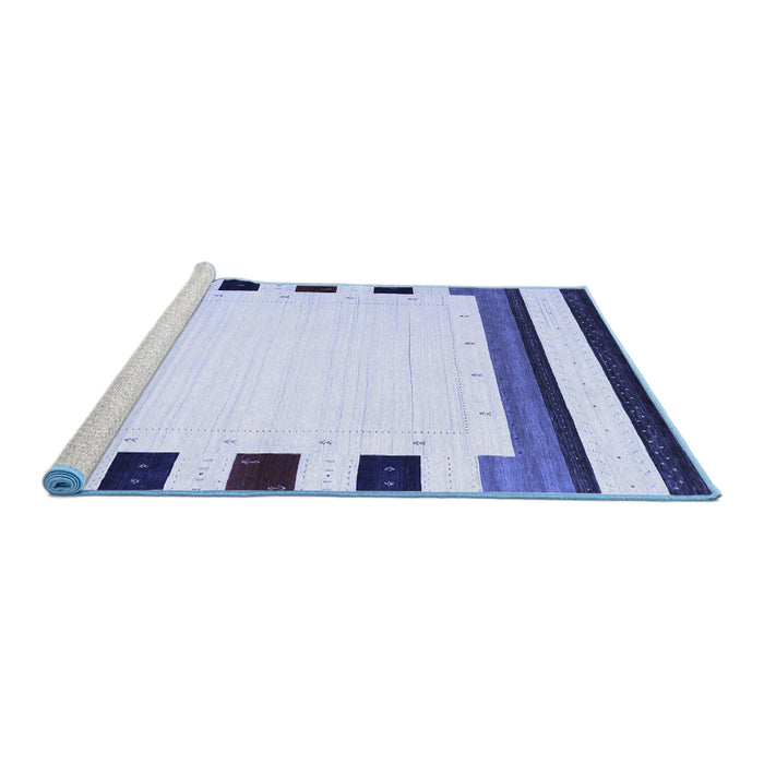 Sideview of Machine Washable Solid Blue Modern Rug, wshcon1911blu