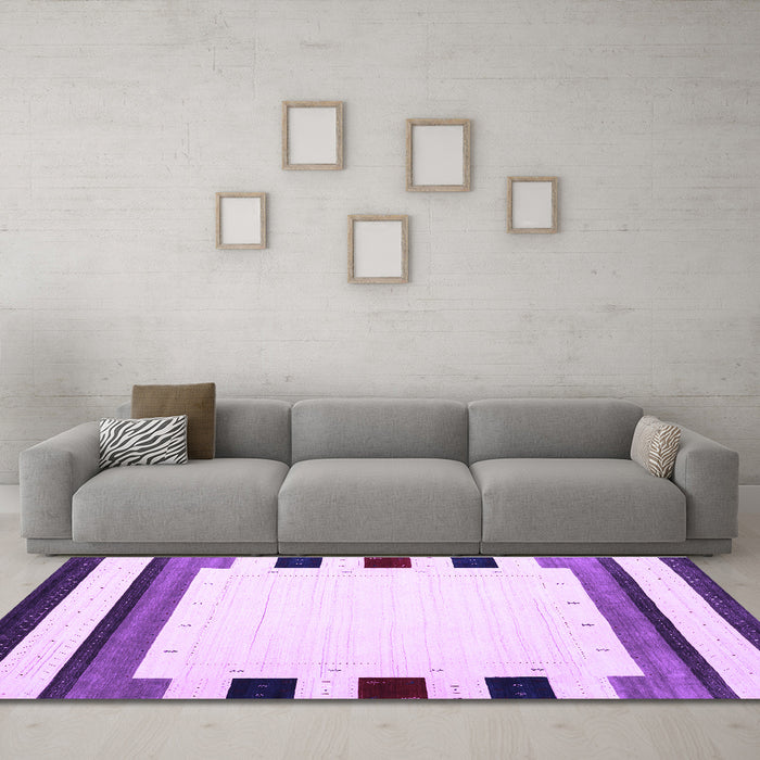Machine Washable Solid Purple Modern Area Rugs in a Living Room, wshcon1911pur