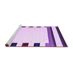 Sideview of Machine Washable Solid Purple Modern Area Rugs, wshcon1911pur