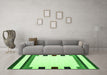 Machine Washable Solid Green Modern Area Rugs in a Living Room,, wshcon1911grn