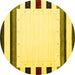 Round Solid Yellow Modern Rug, con1911yw