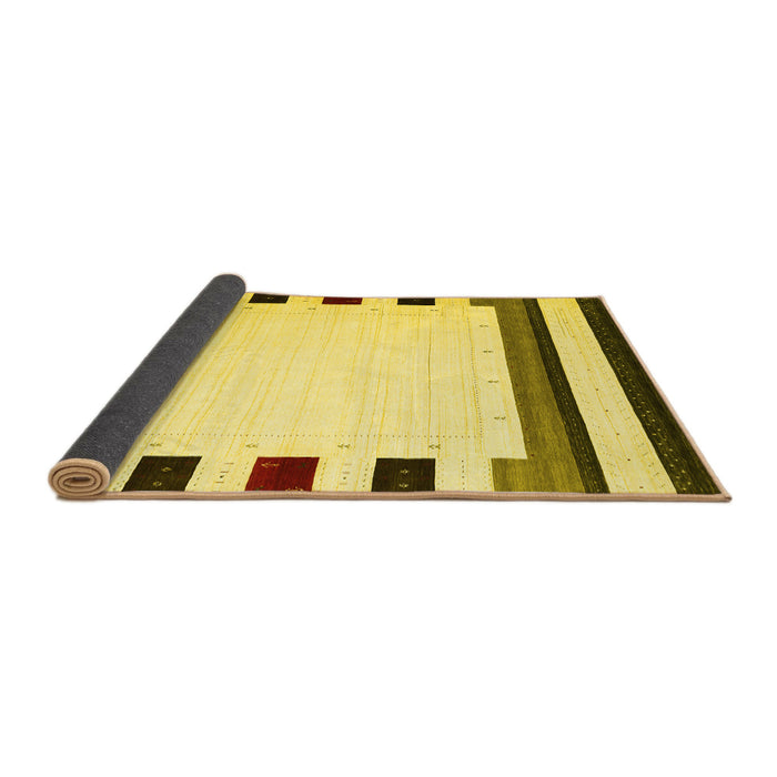 Sideview of Solid Yellow Modern Rug, con1911yw